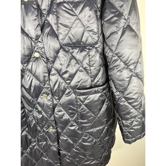 Max Mara Marina Rinaldi Pacos Navy Quilted Puffer Jacket Lightweight Sz. 22 NWT - Picture 4 of 11
